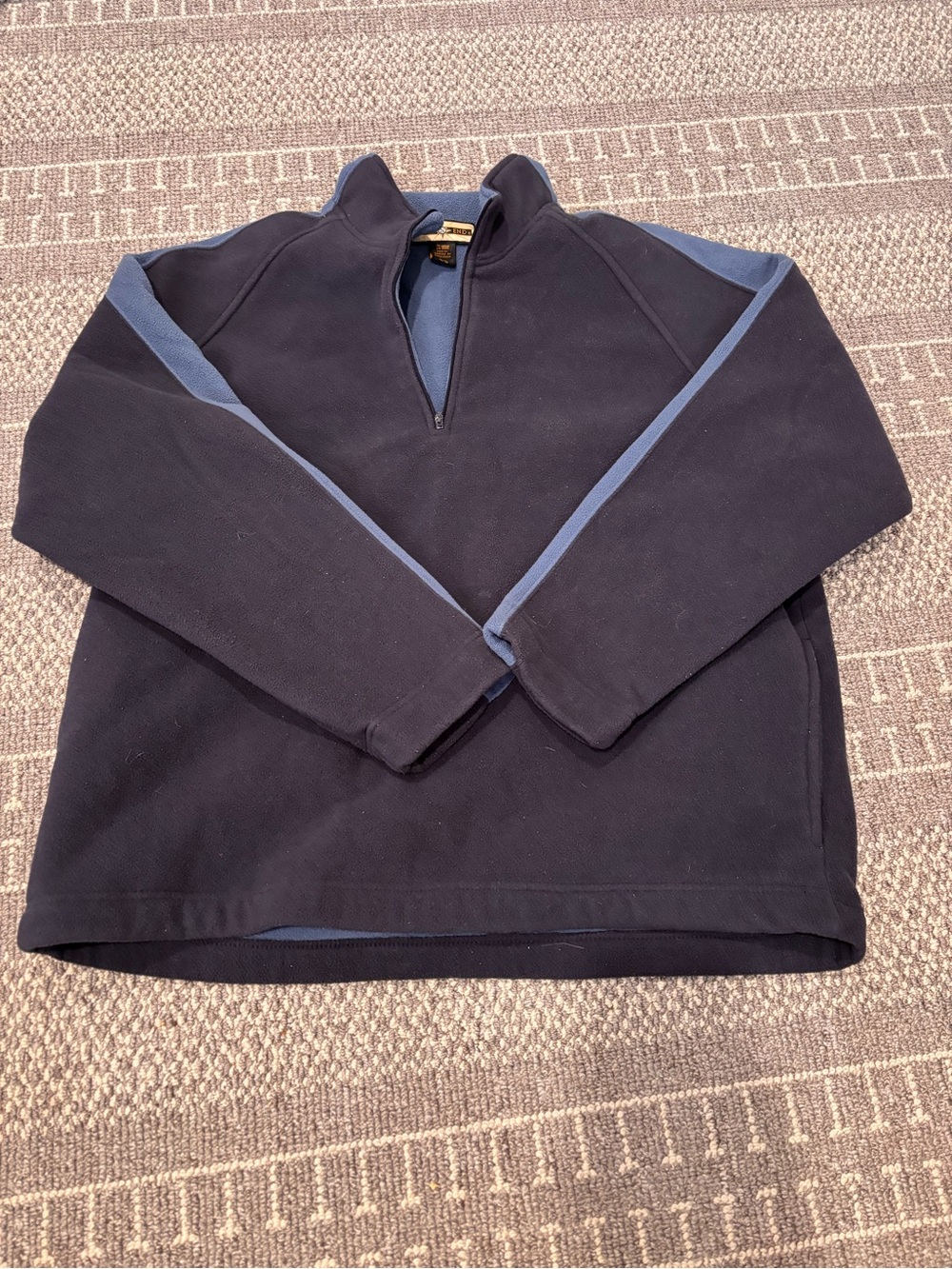 Vintage Navy & Light Blue Quarter-Zip Fleece